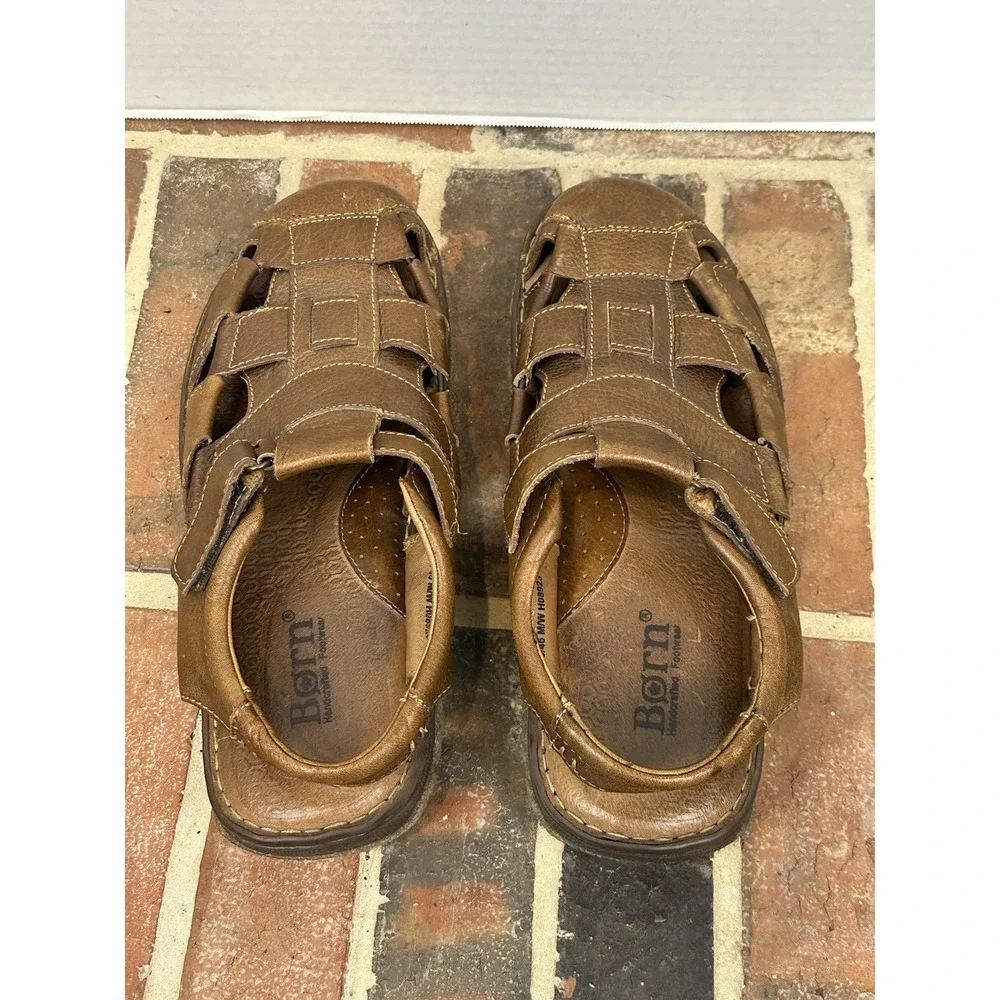 Born Cabot III Sandals Brown Leather Fisherman‎ Comfort Casual Shoes Men's 13